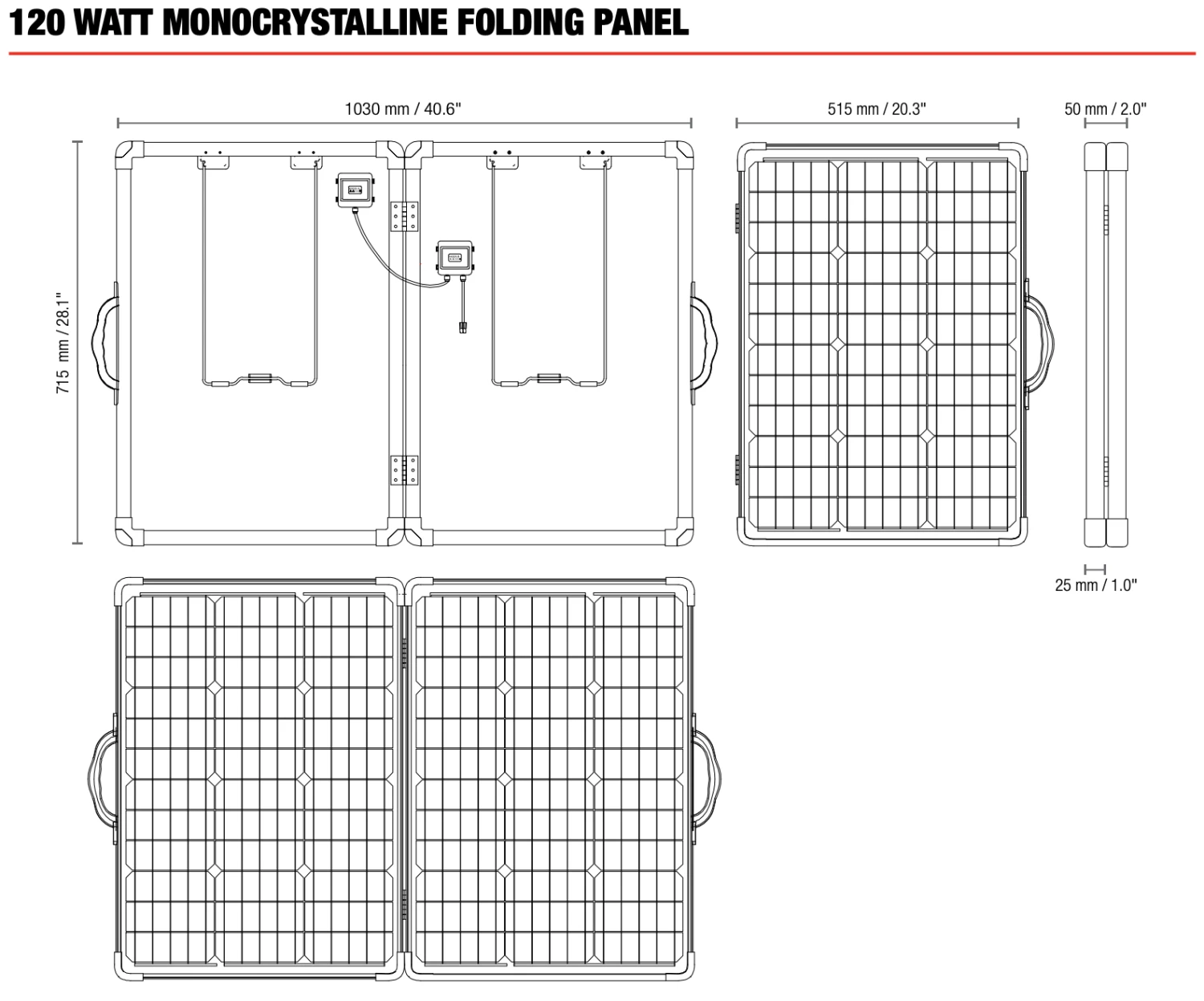 Redarc 120W Folding Solar Panel Kit 4 Redarc 120W Folding Solar Panel Kit - Image 2
